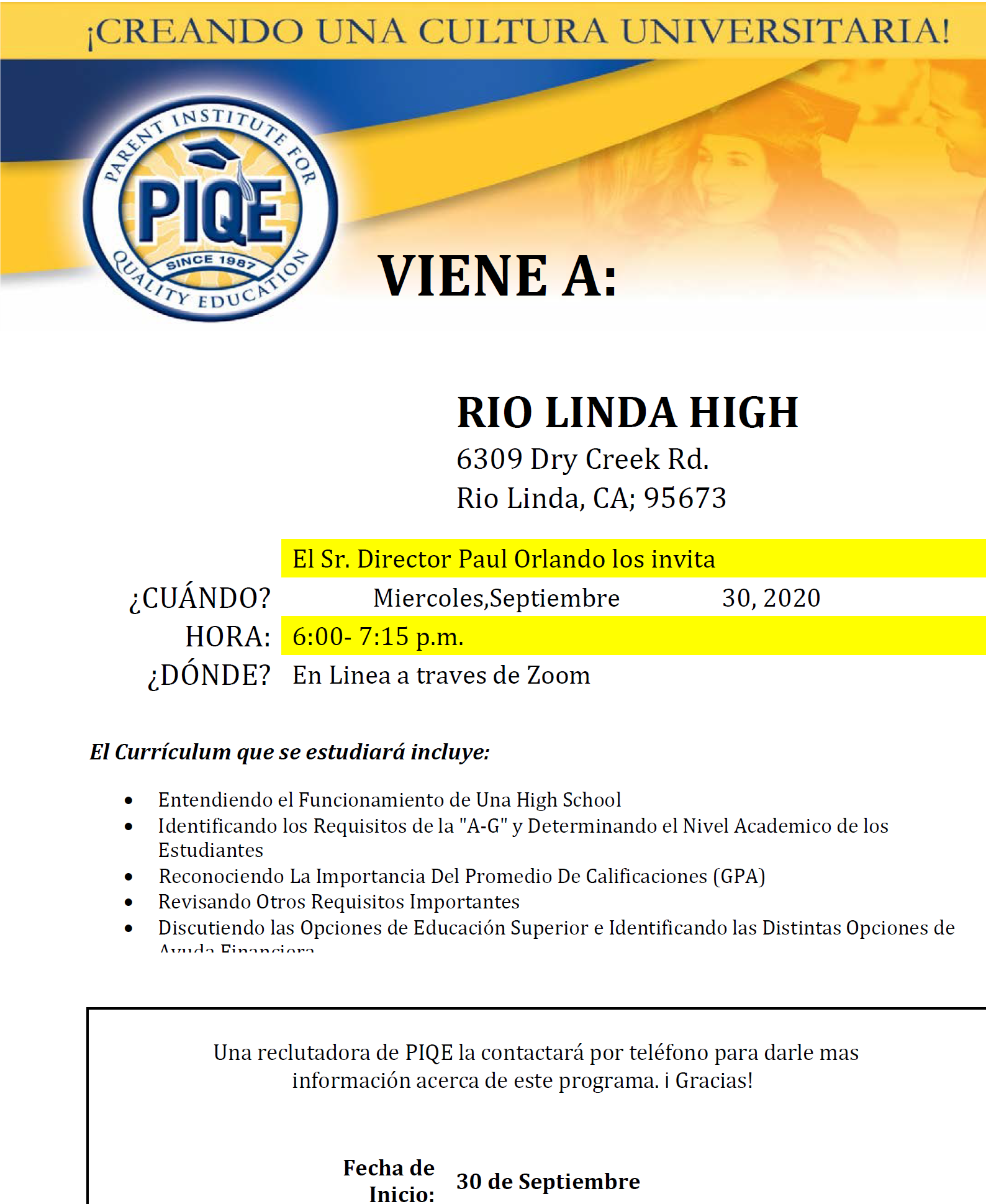 spanish piqe flyer