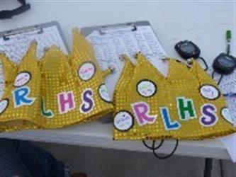 Handmade crowns with the letters RLHS on them