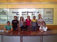 Rio Linda students behind a desk during a UC Davis visit
